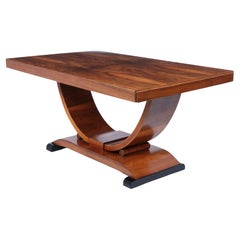 French art Deco Walnut Dining Table