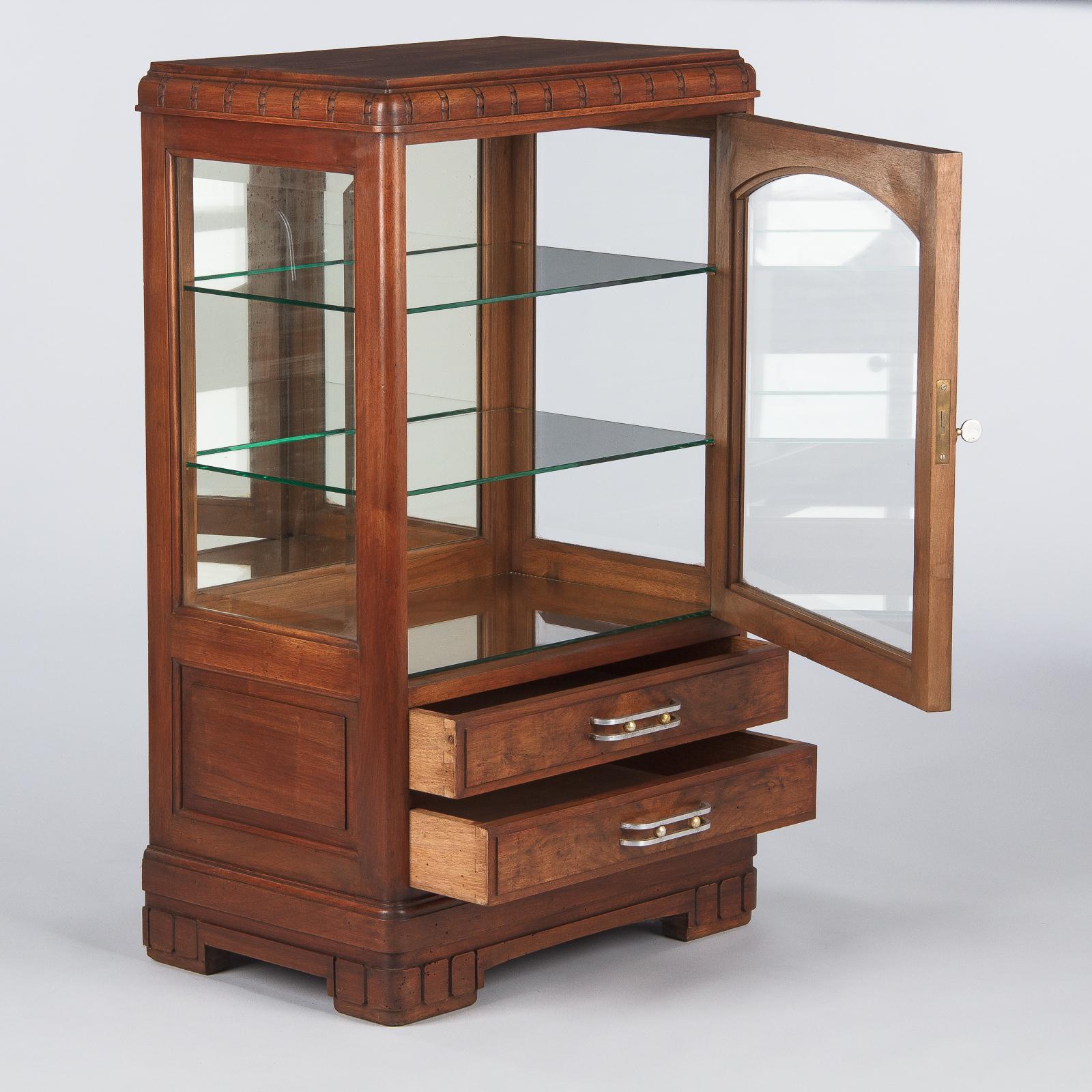 1930s glass display cabinet