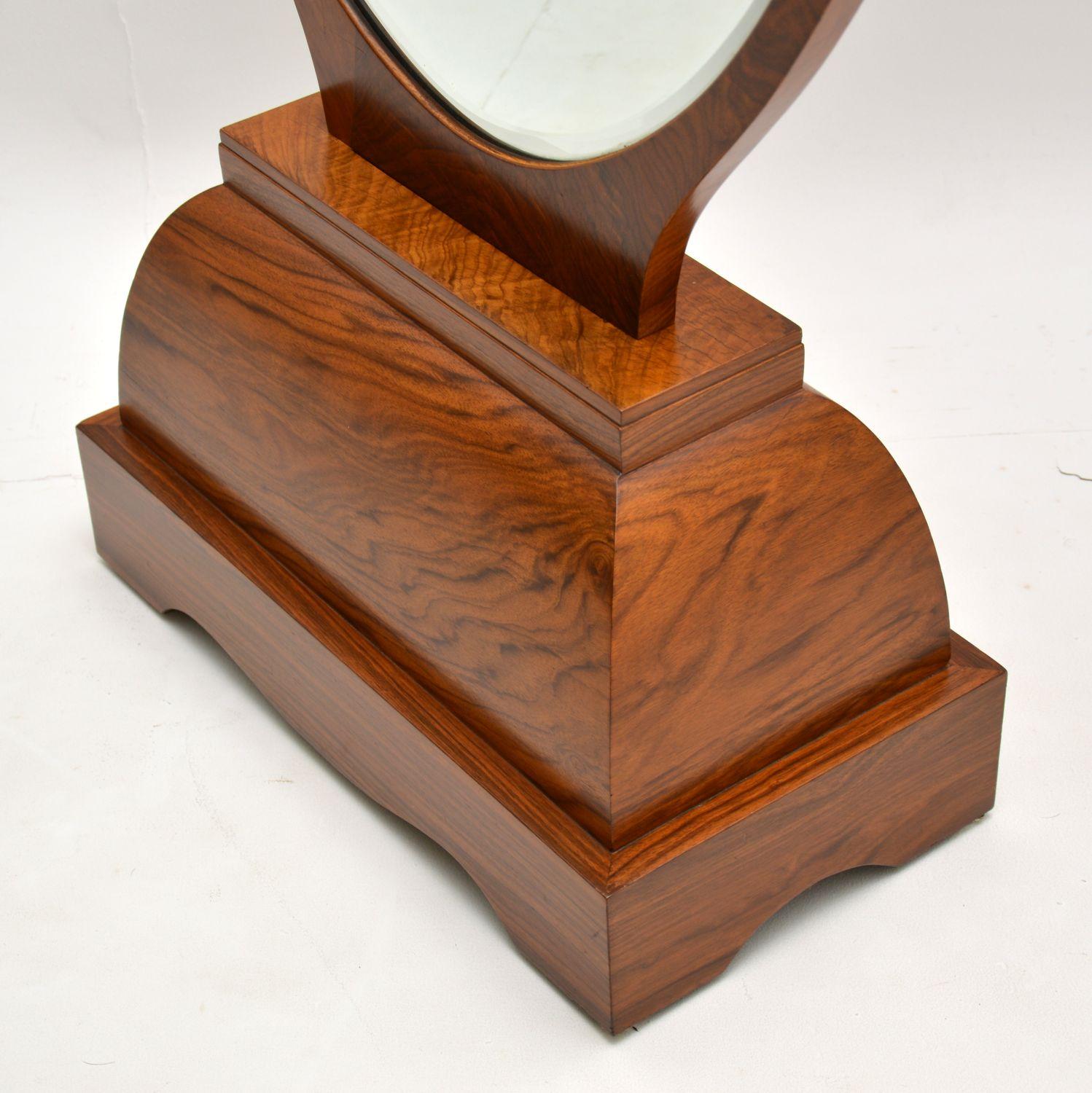 French Art Deco Walnut Free Standing Mirror 4