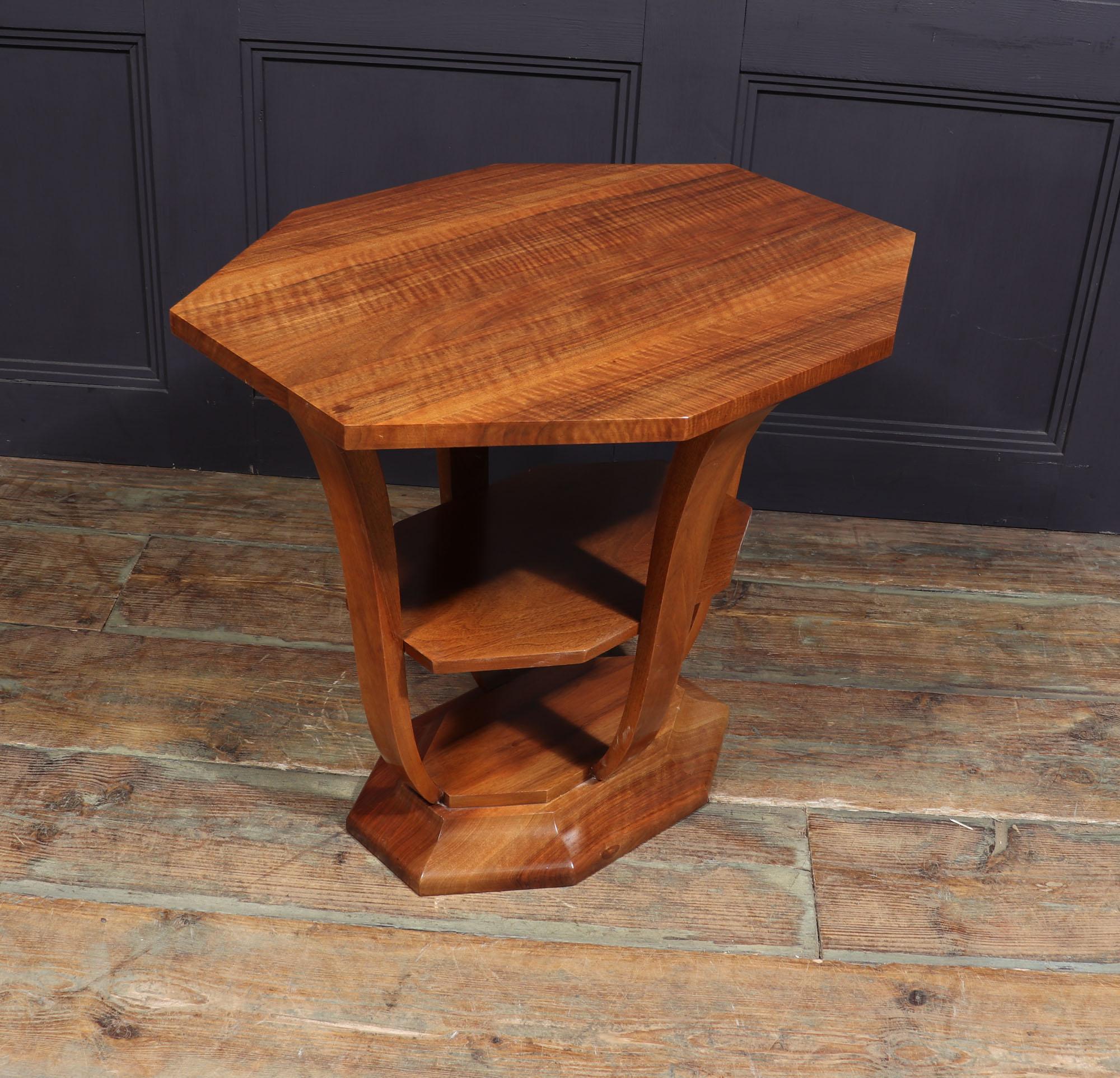 French Art Deco Walnut Occasional Table For Sale 6