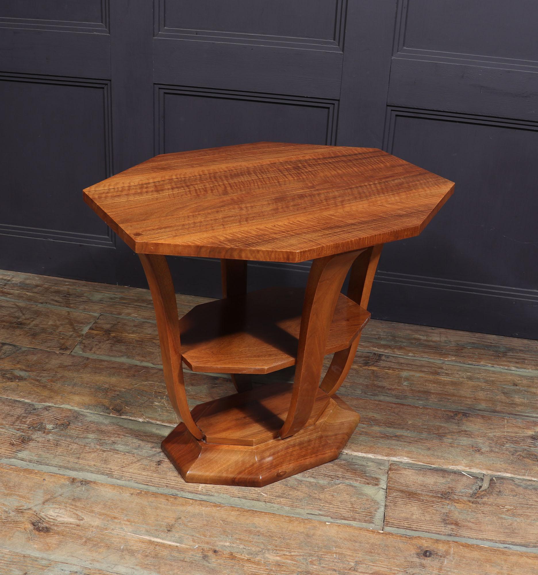 French Art Deco Walnut Occasional Table For Sale 7