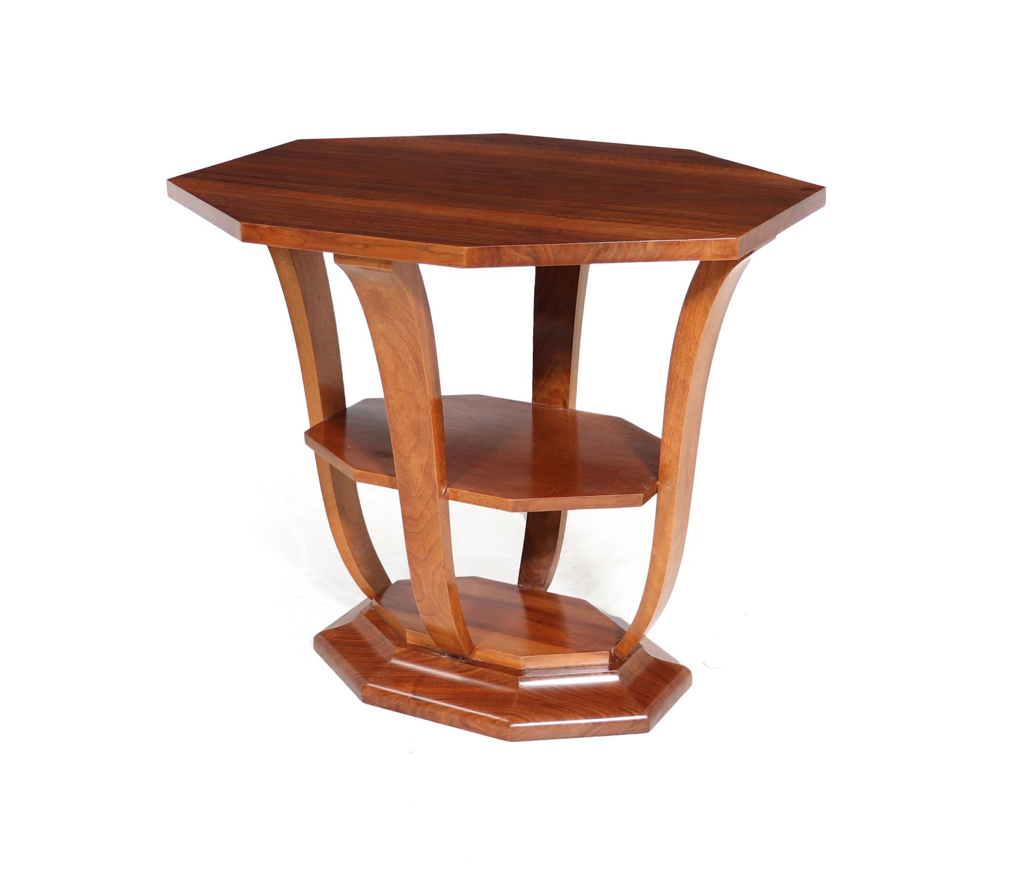French Art Deco Walnut Occasional Table For Sale 2