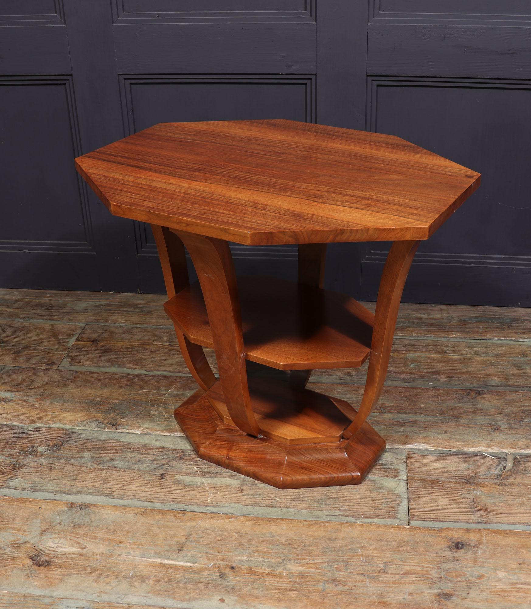 French Art Deco Walnut Occasional Table For Sale 4