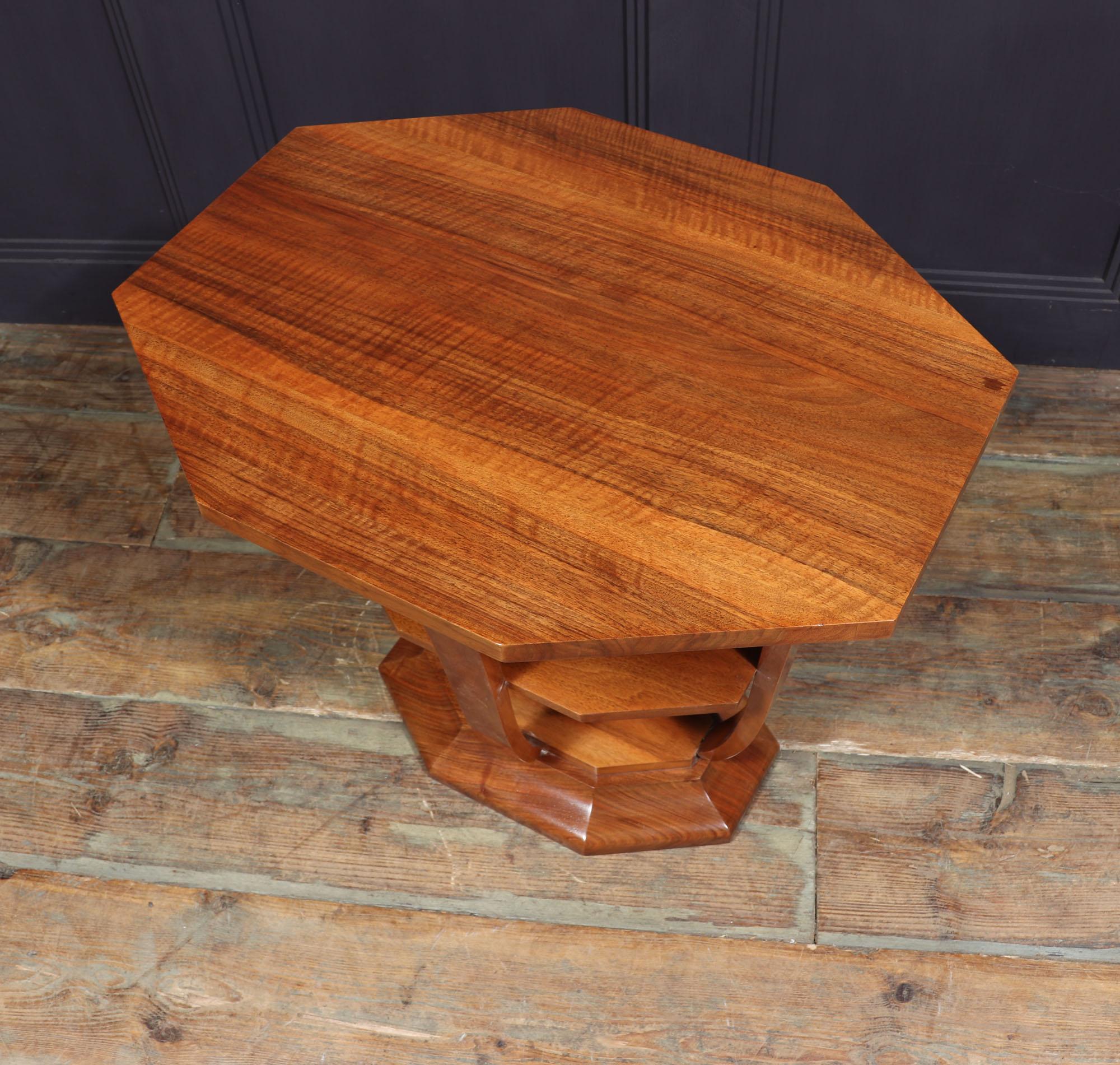 French Art Deco Walnut Occasional Table For Sale 5