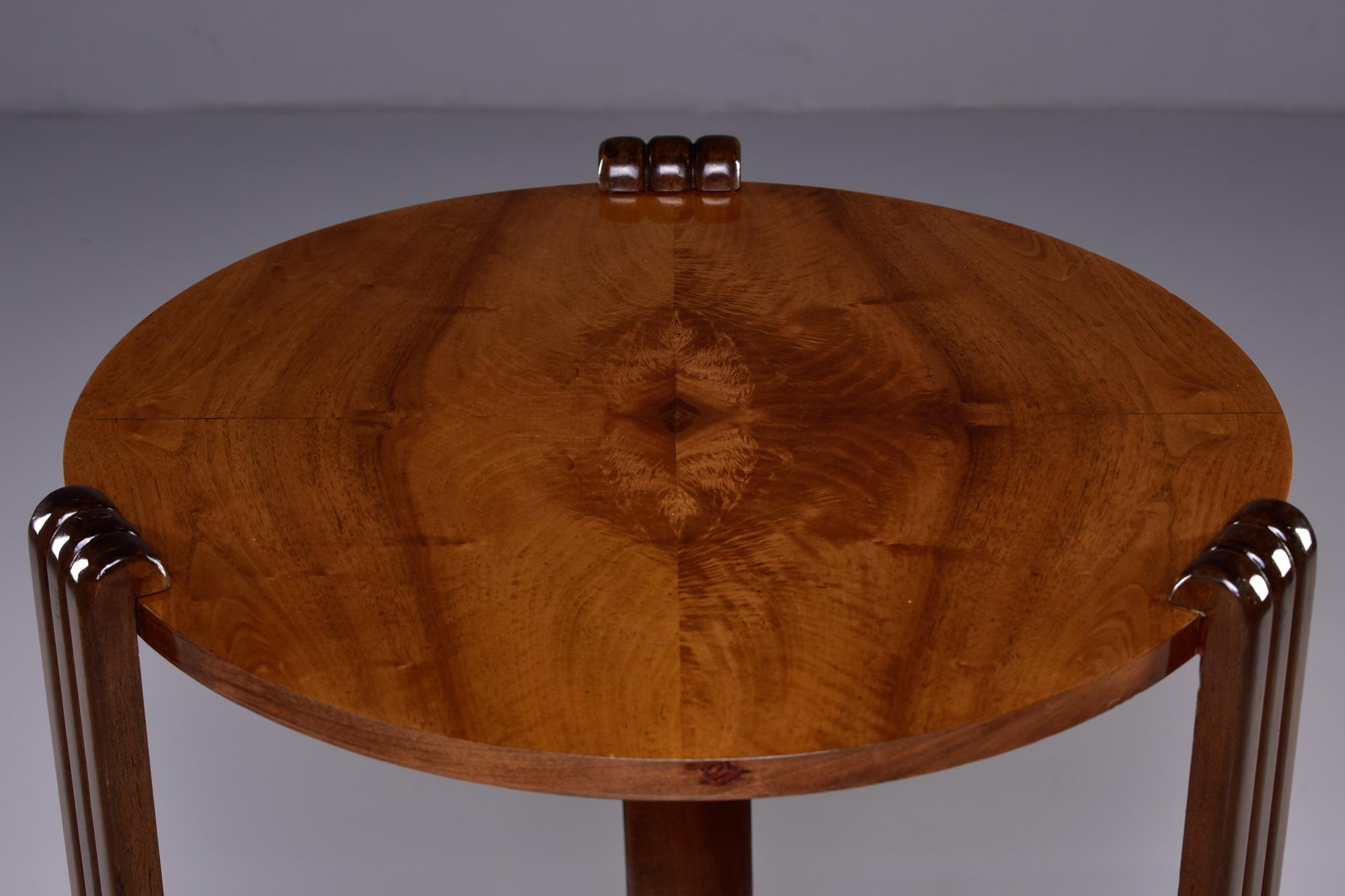 French Art Deco Walnut Side or Center Table 7