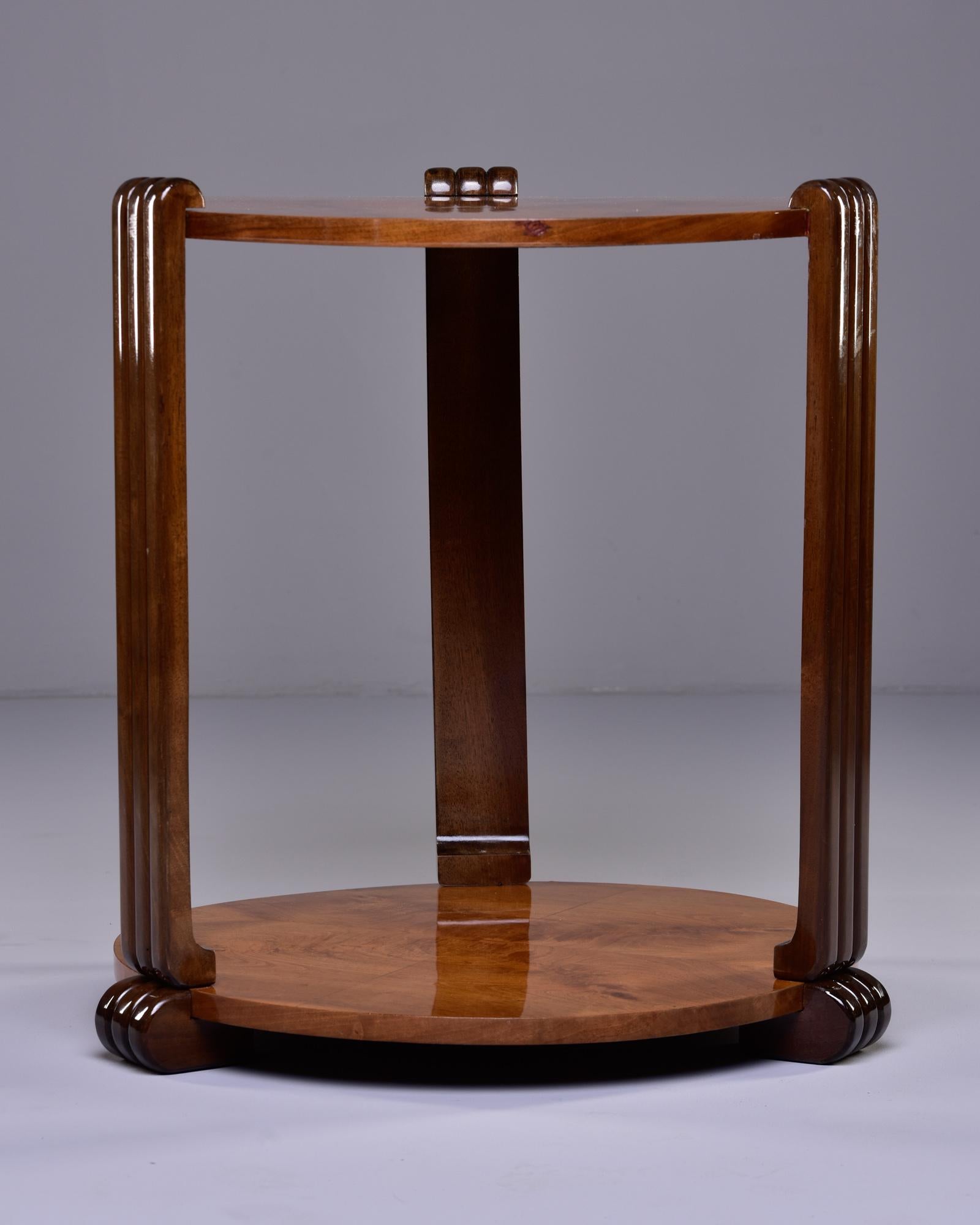 20th Century French Art Deco Walnut Side or Center Table