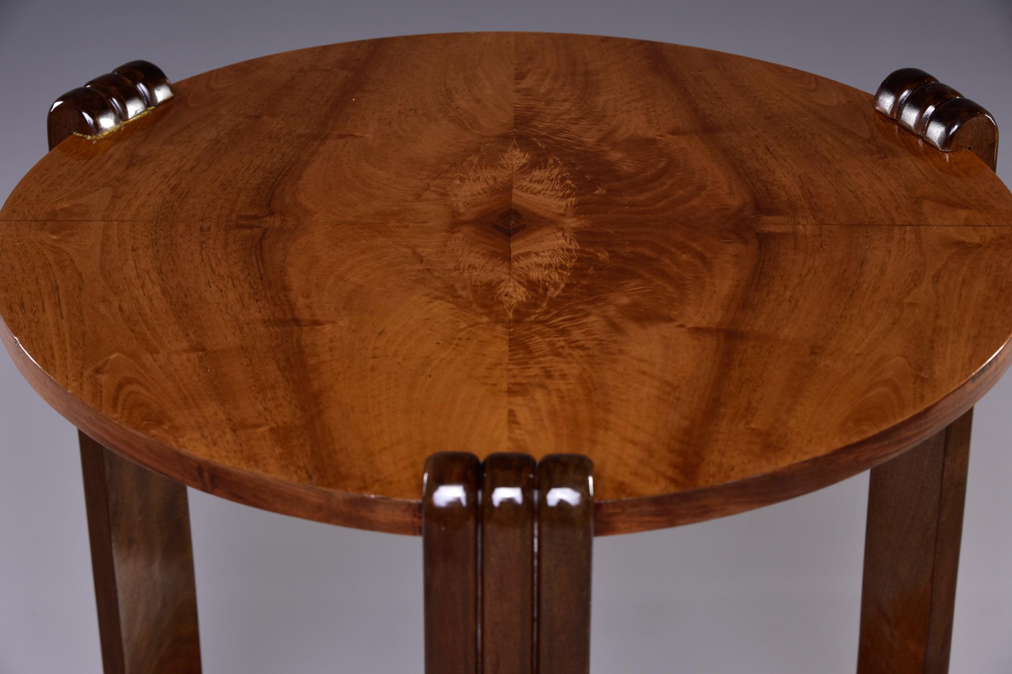 French Art Deco Walnut Side or Center Table 2
