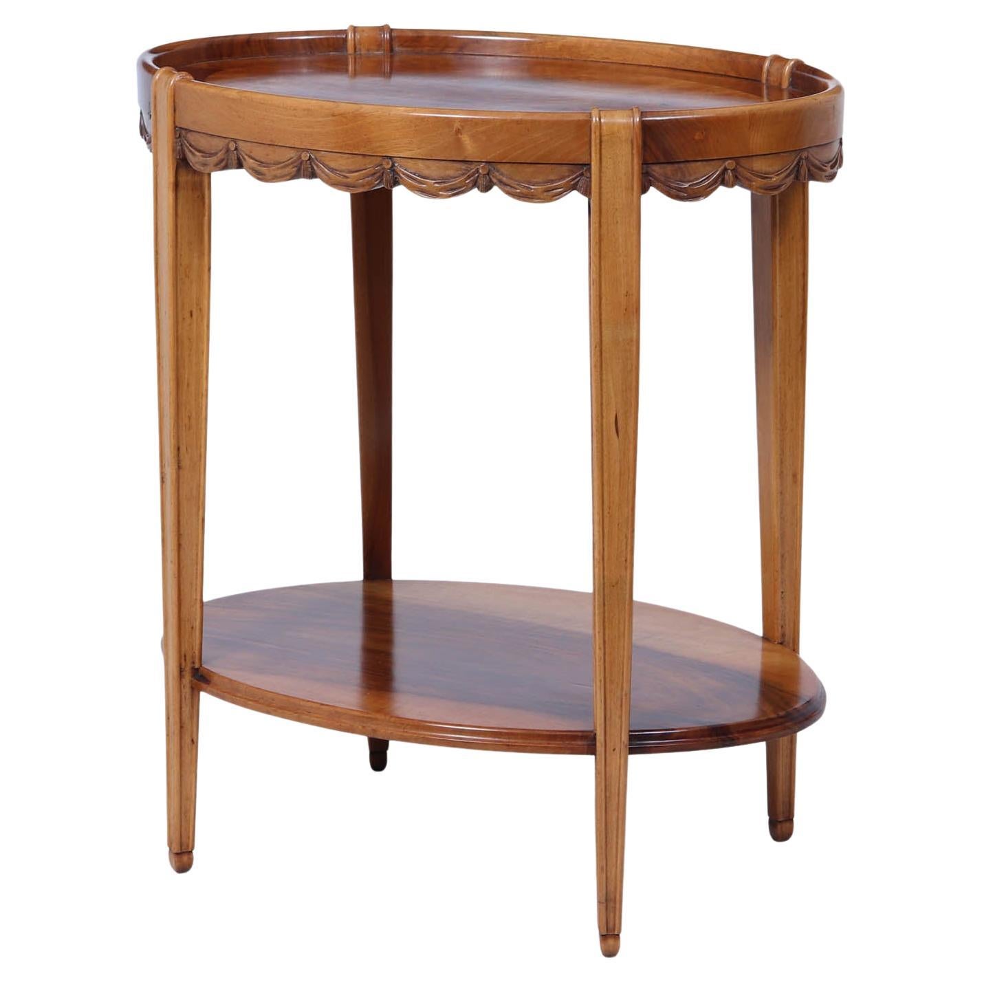 French Art Deco Walnut Side Table Circa 1925