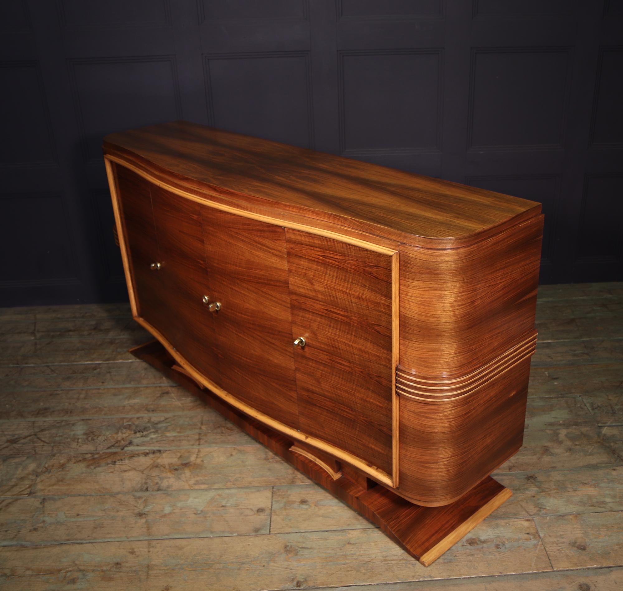 Sideboard aus Nussbaumholz im Art déco-Stil, 1 4