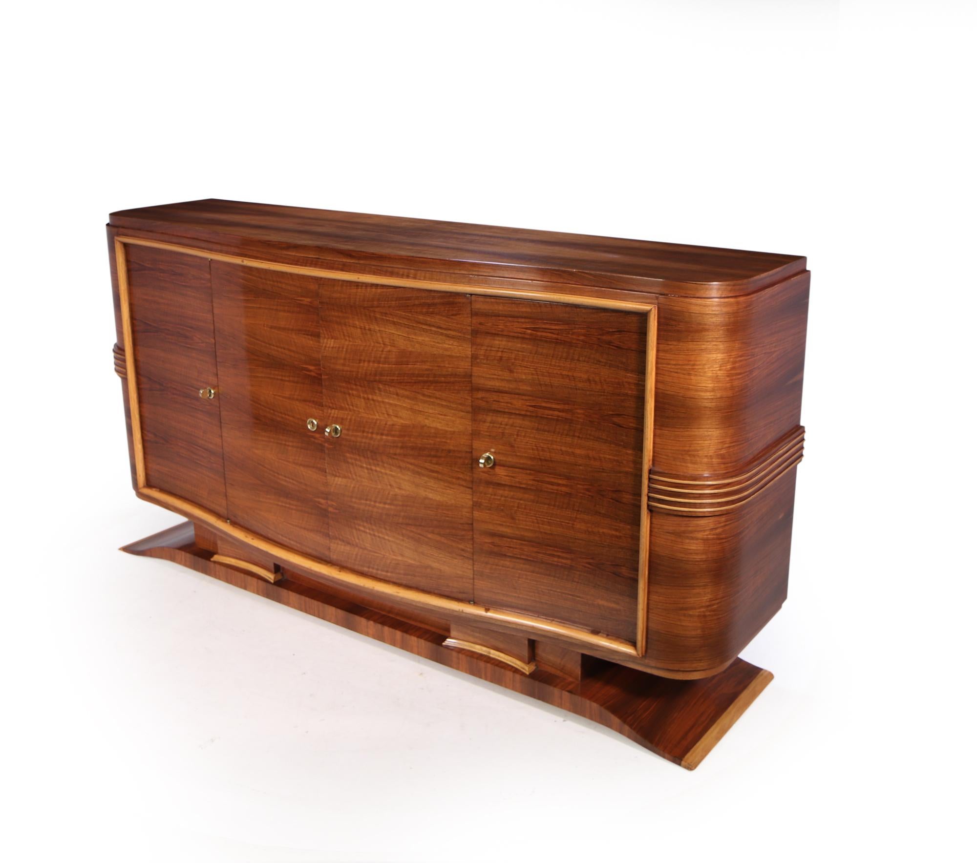 Sideboard aus Nussbaumholz im Art déco-Stil, 1 (Französisch)