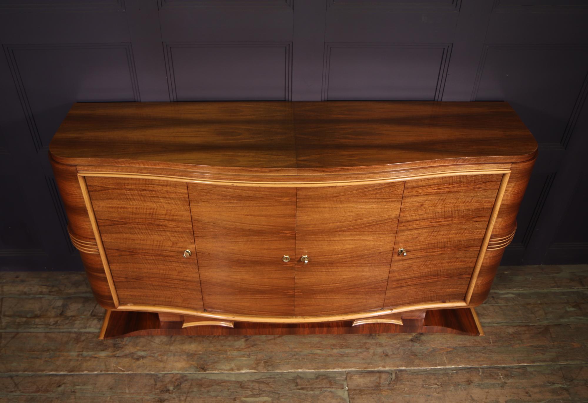 Sideboard aus Nussbaumholz im Art déco-Stil, 1 (Mitte des 20. Jahrhunderts)