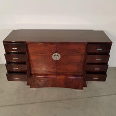 French Art Deco Walnut Sideboard, 1930s