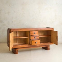 French Art Deco Walnut Sideboard Attributed to Charles Dudouyt, 1930s
