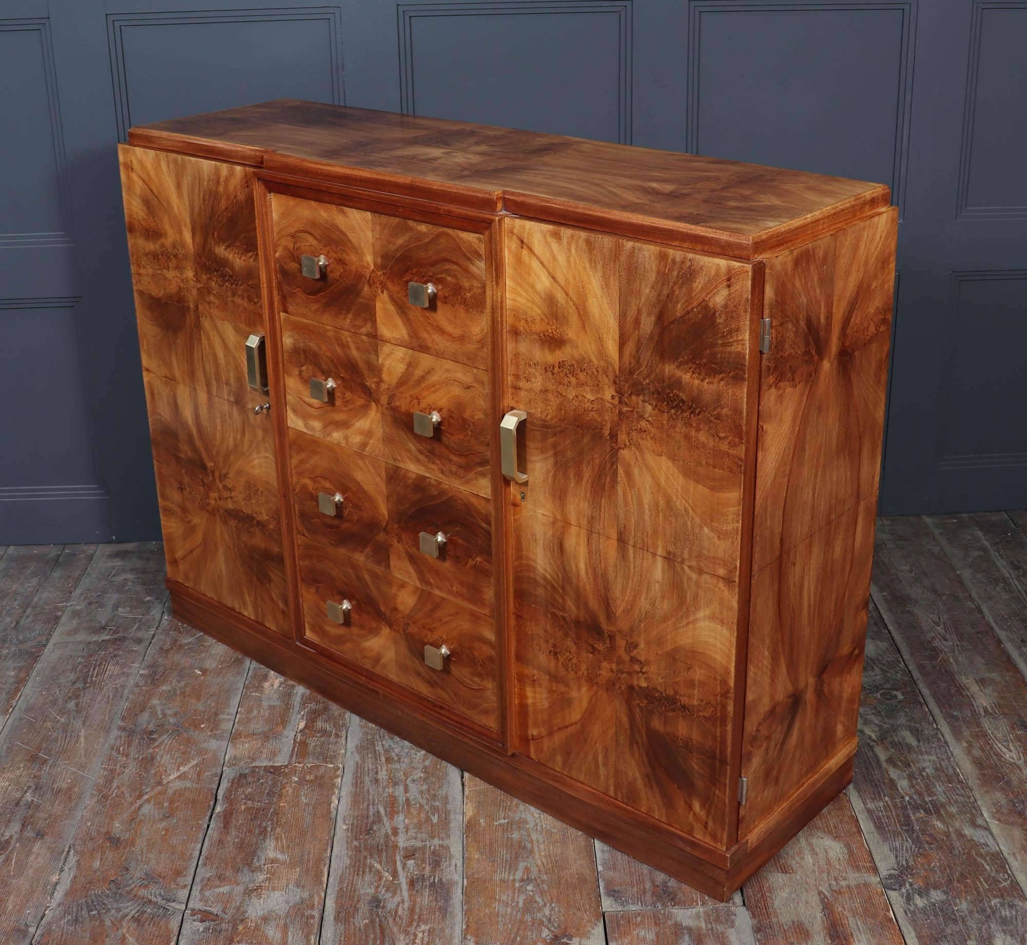 Credenza francese Art Déco in noce in vendita 6
