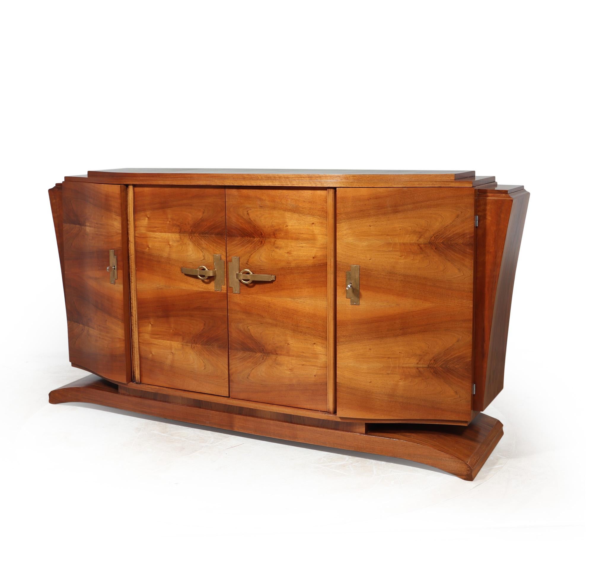 French Art Deco Walnut Sideboard In Excellent Condition In Paddock Wood Tonbridge, GB