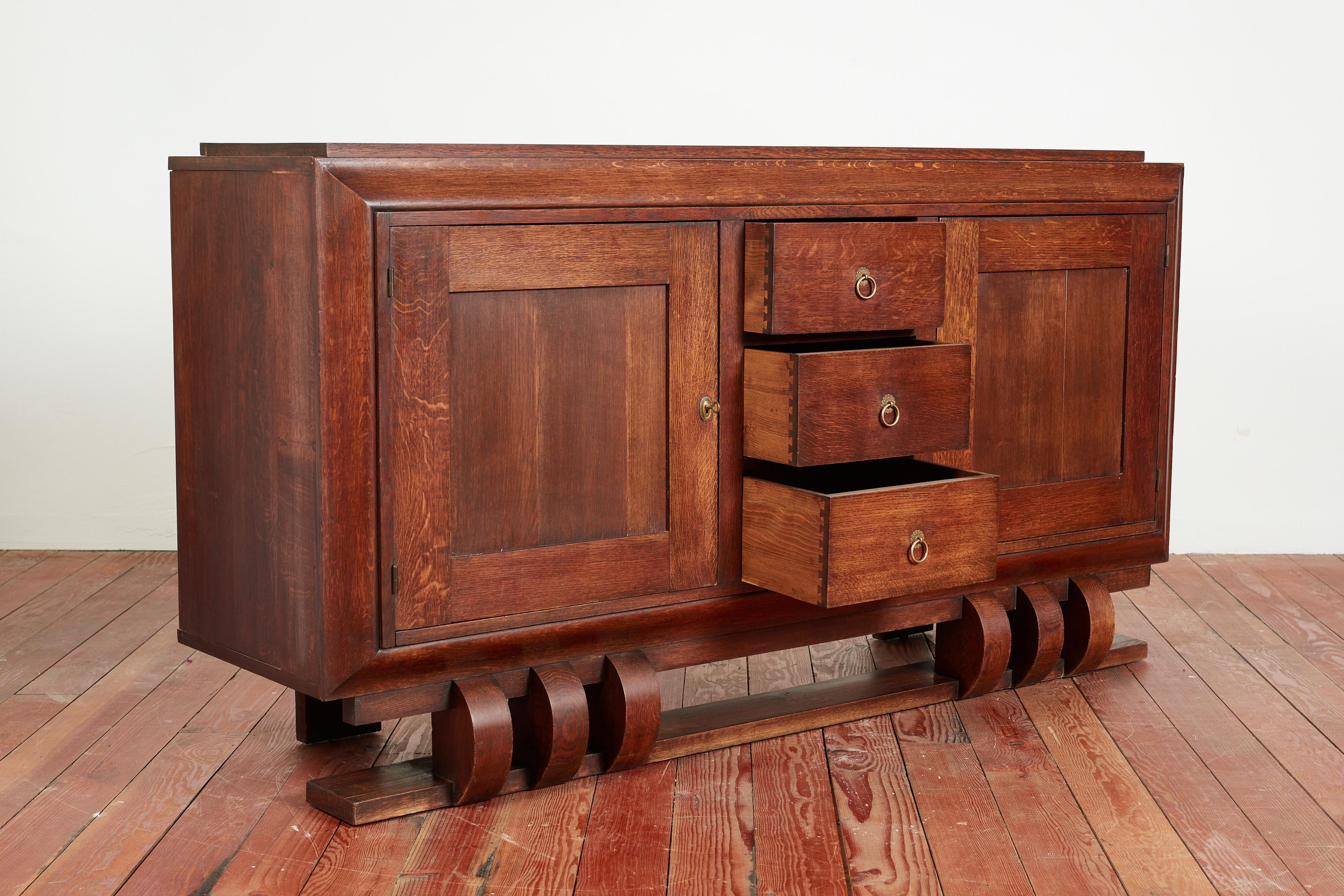 Mid-20th Century French Art Deco Walnut Sideboard  For Sale