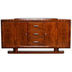 French Art Deco Walnut Sideboard