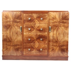 French Art Deco Walnut Sideboard