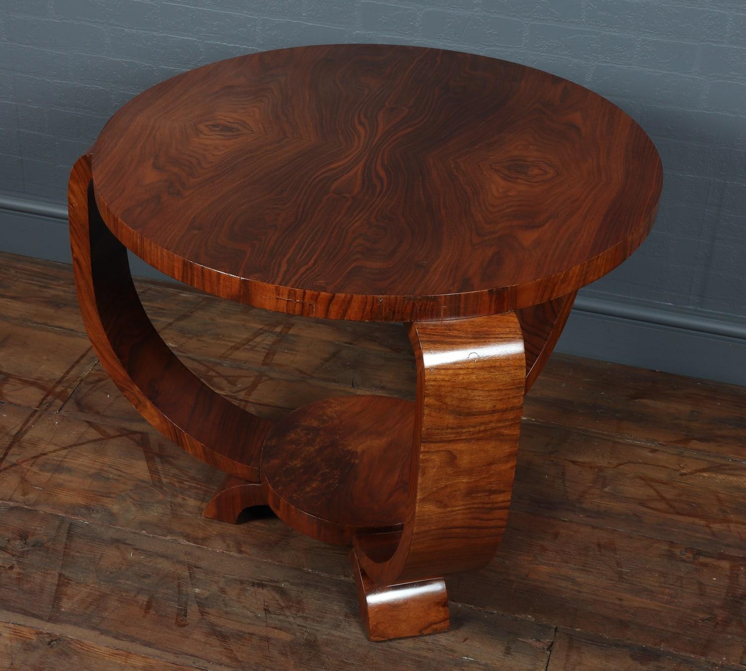 French Art Deco Walnut Table, 1930 5