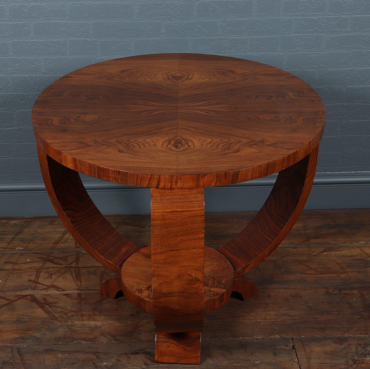 French Art Deco Walnut Table, 1930 1