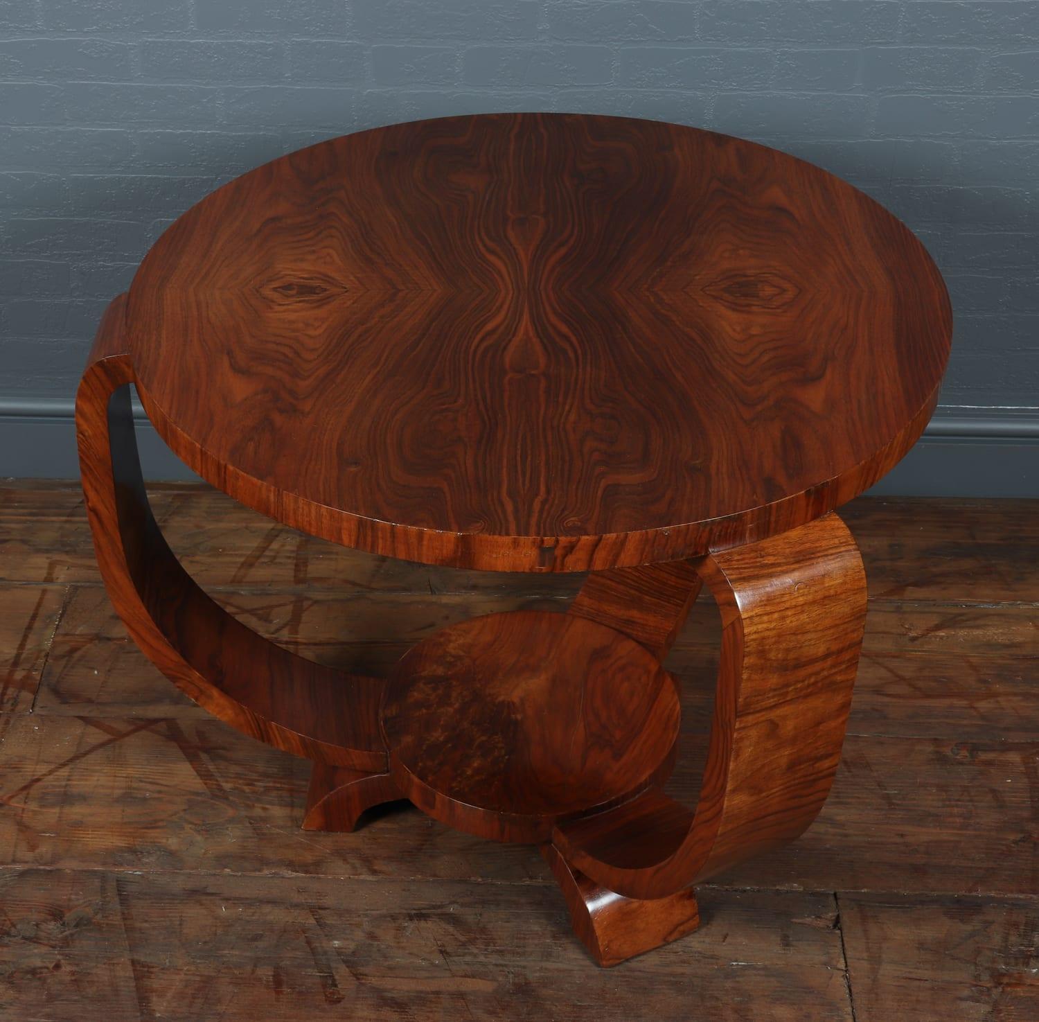 French Art Deco Walnut Table, 1930 3