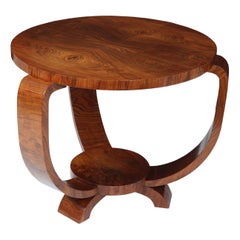 French Art Deco Walnut Table, 1930