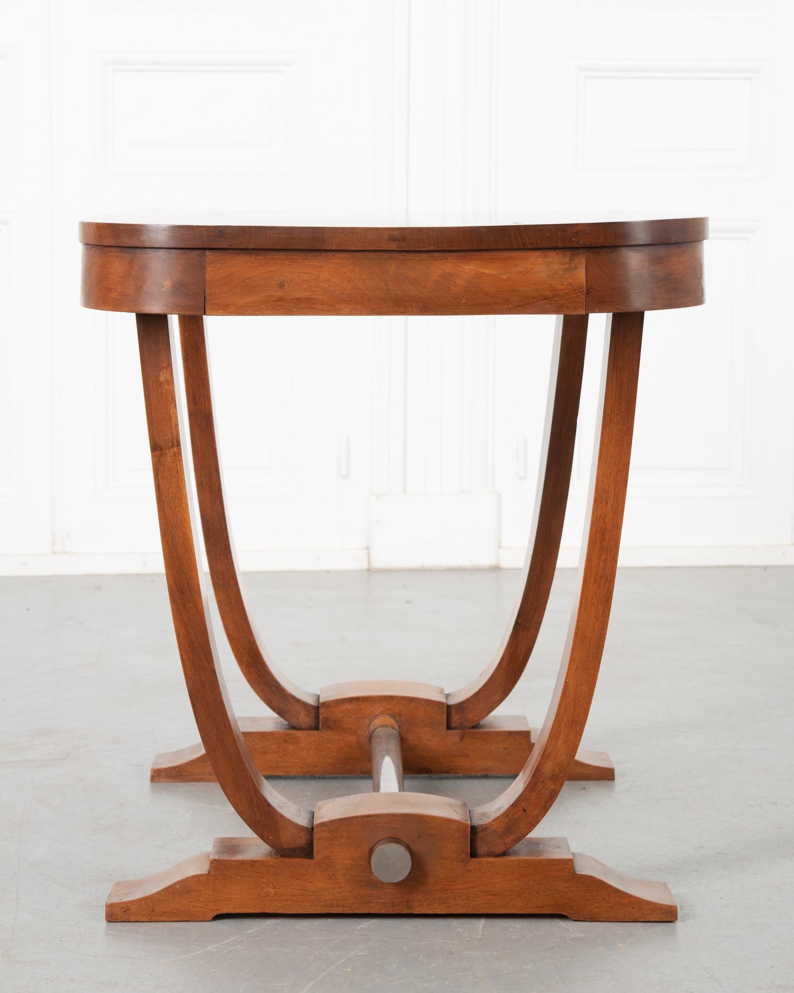 French Art Deco Walnut Table For Sale 2