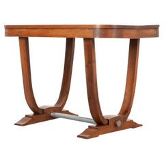 Französischer Art-Déco-Tisch aus Nussbaumholz