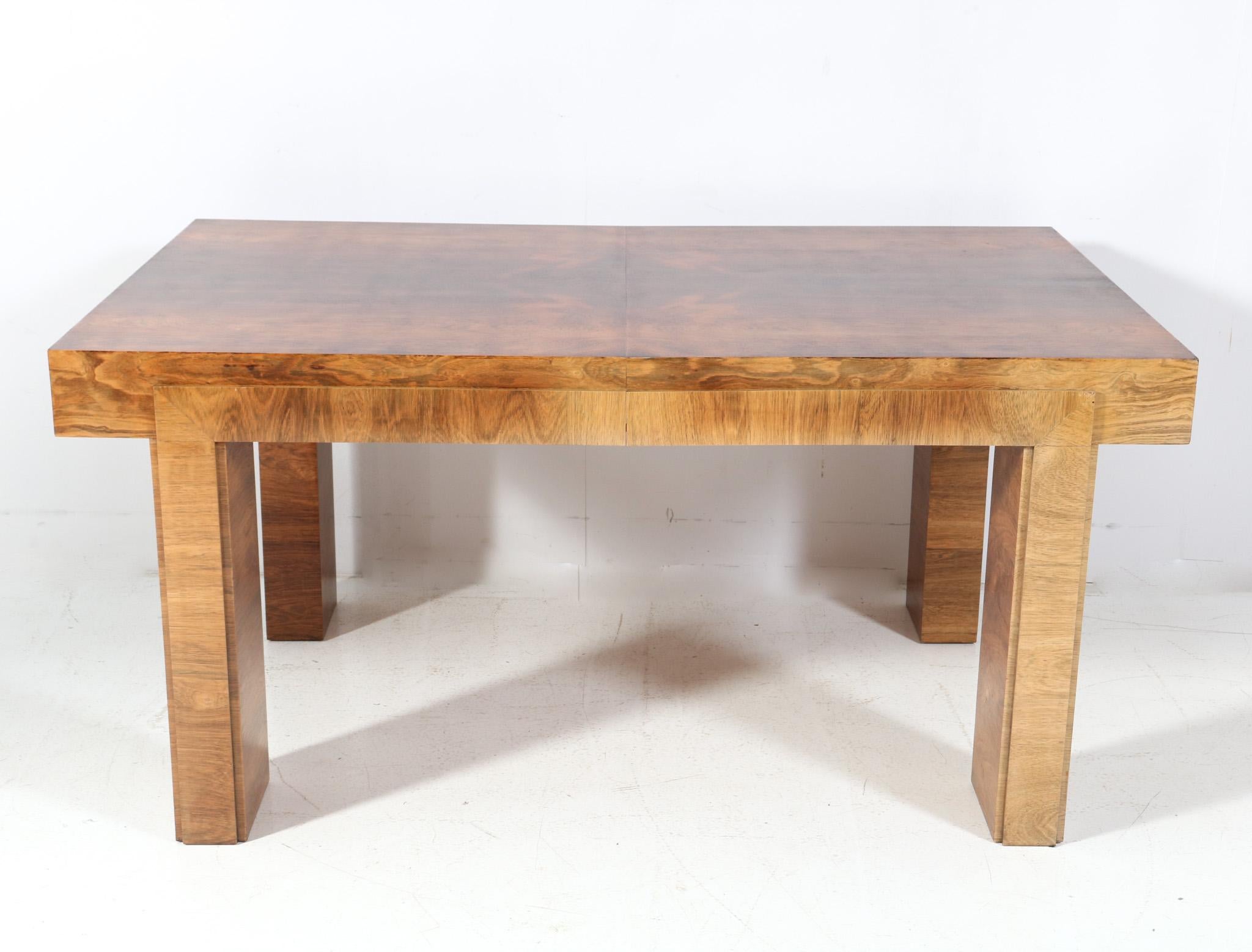 Mid-20th Century  French Art Deco Walnut Table or Writing Table, 1930s For Sale