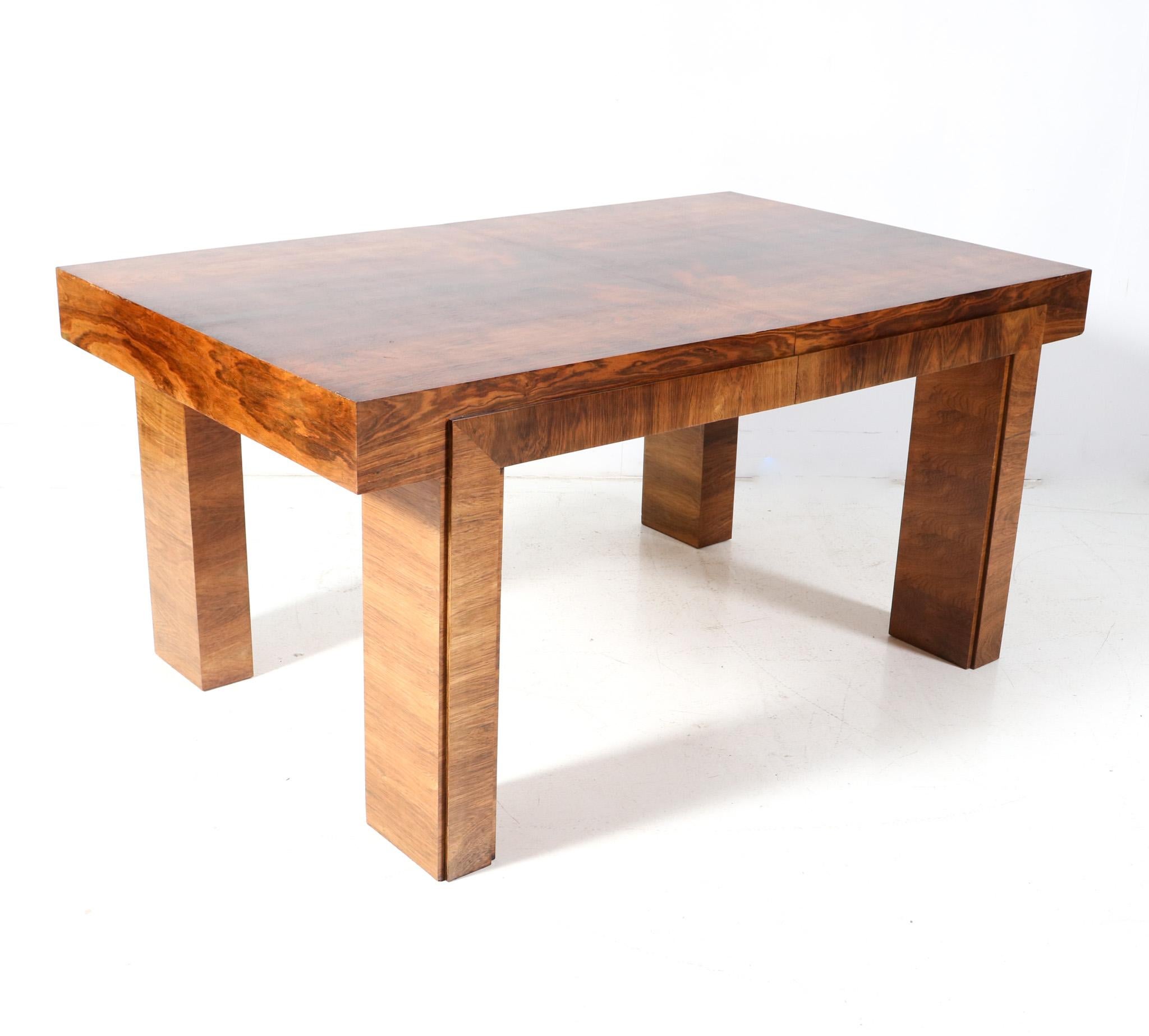  French Art Deco Walnut Table or Writing Table, 1930s For Sale 3