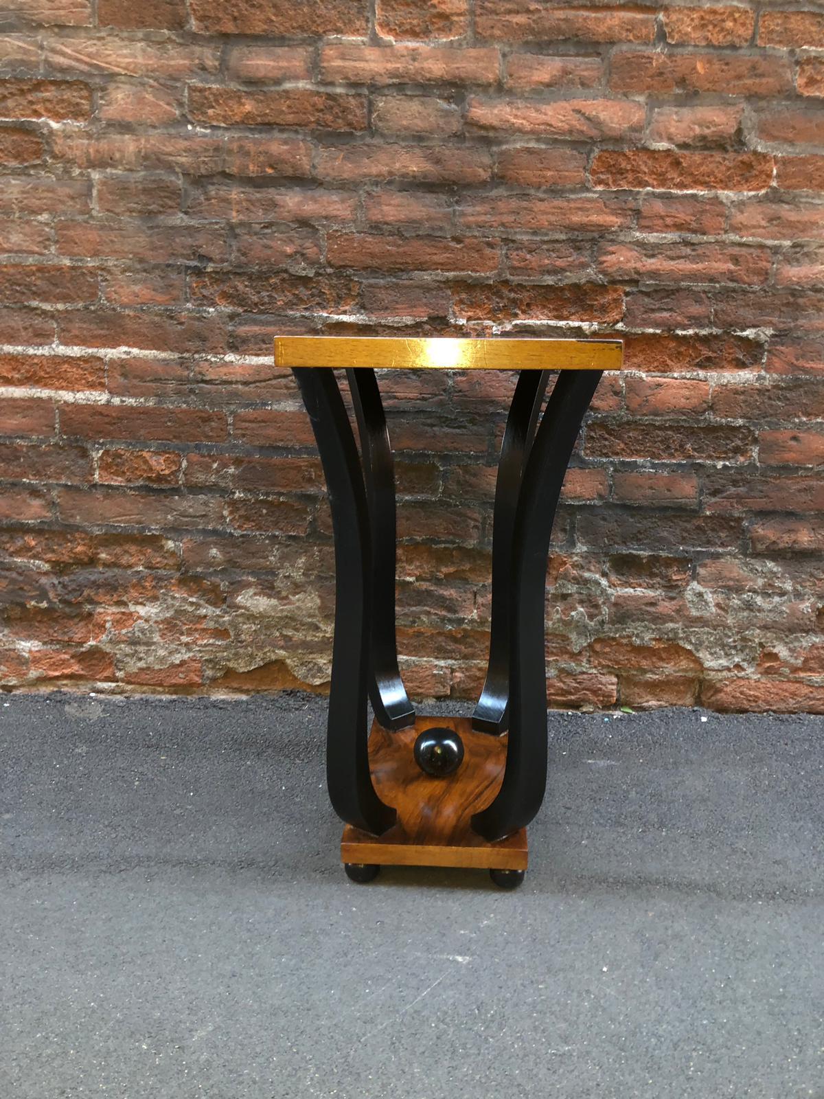 French Art Deco Walnut Wood Small Side Table 9