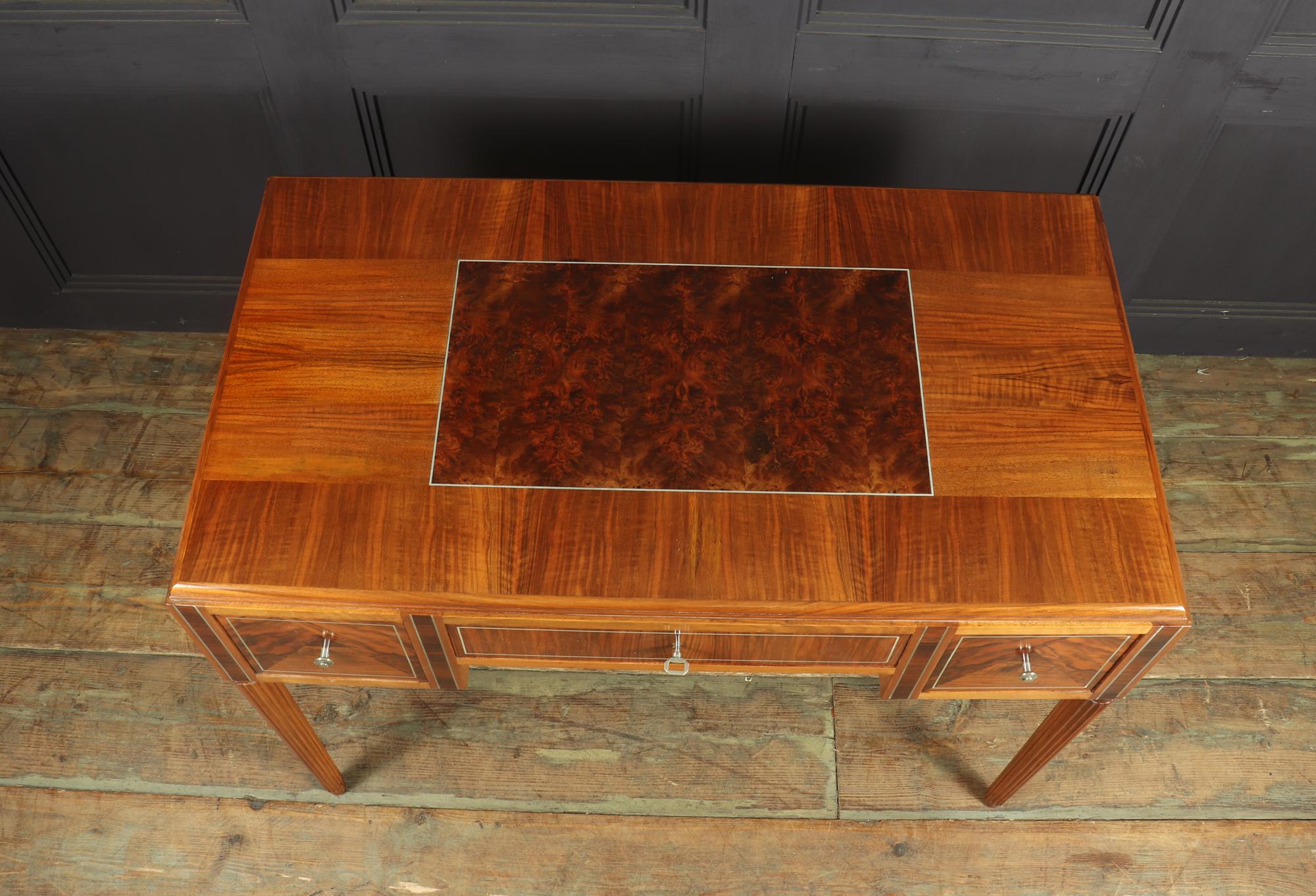 French Art Deco Walnut Writing Table Desk 6