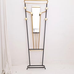 French Art Deco Wardrobe Coat Rack and Umbrella Stand with Mirror