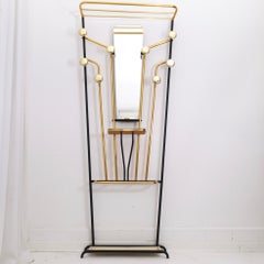 French Art Deco Wardrobe Coat Rack and Umbrella Stand with Mirror