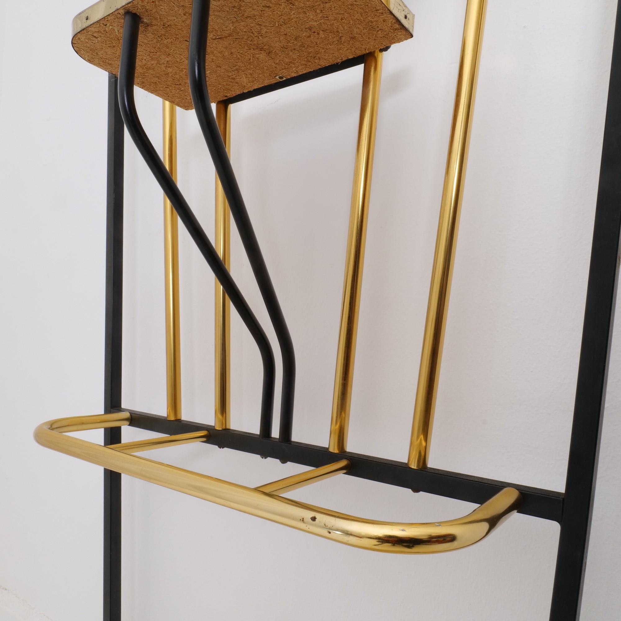 French Art Deco Wardrobe Coat Rack and Umbrella Stand with Mirror In Excellent Condition In Saarbrücken, SL