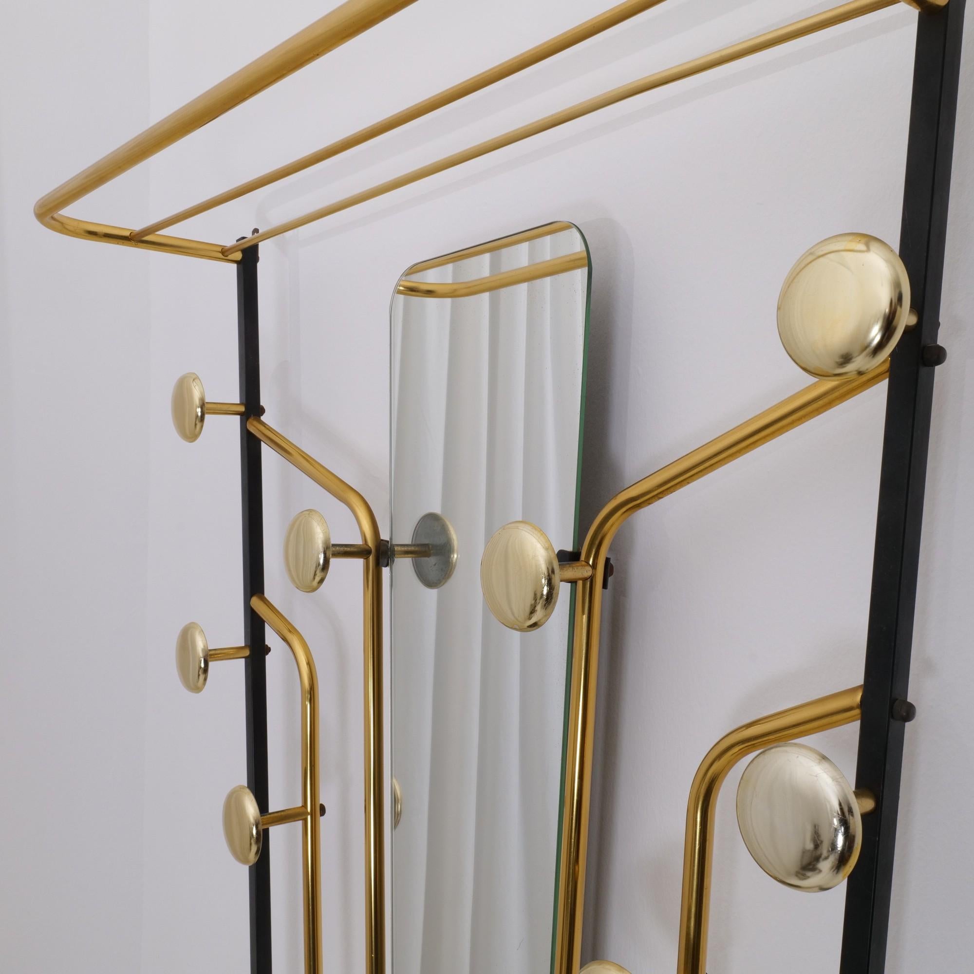 French Art Deco Wardrobe Coat Rack and Umbrella Stand with Mirror 1