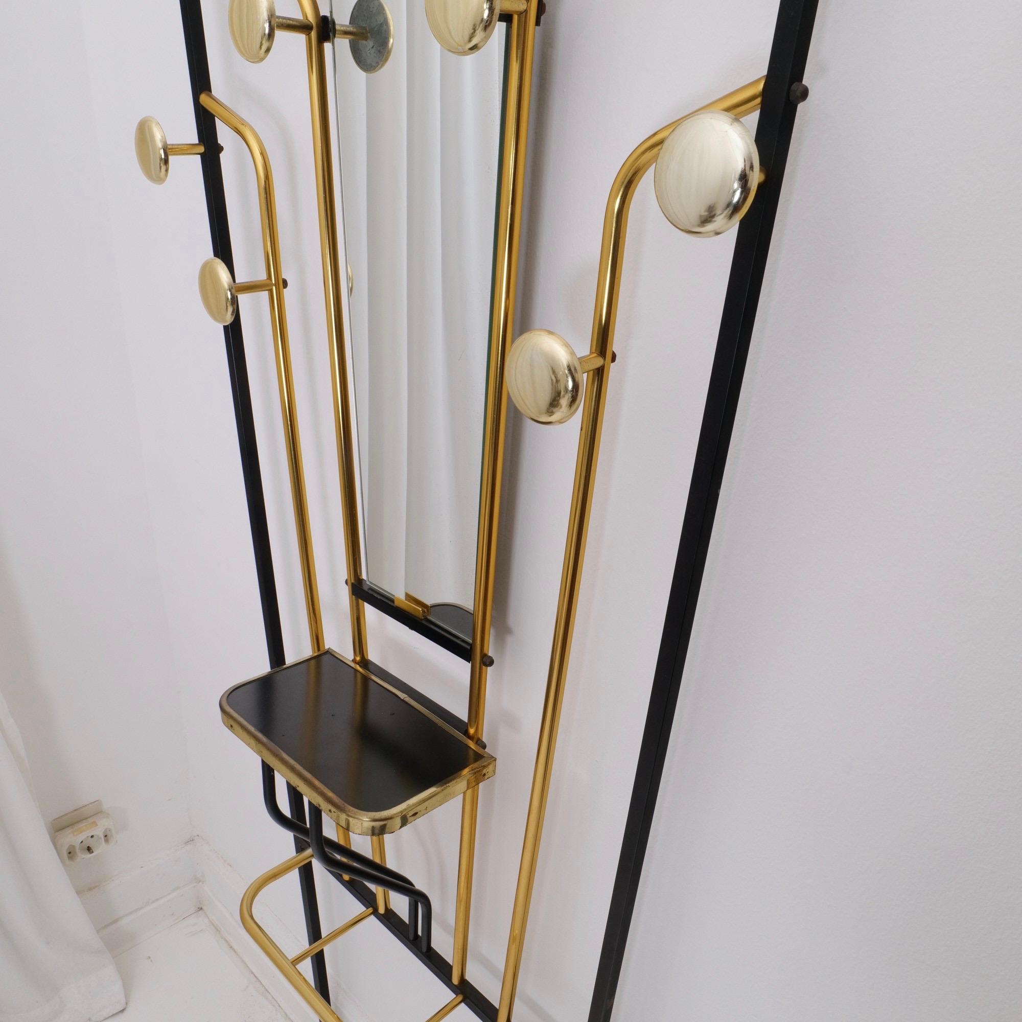 French Art Deco Wardrobe Coat Rack and Umbrella Stand with Mirror 2