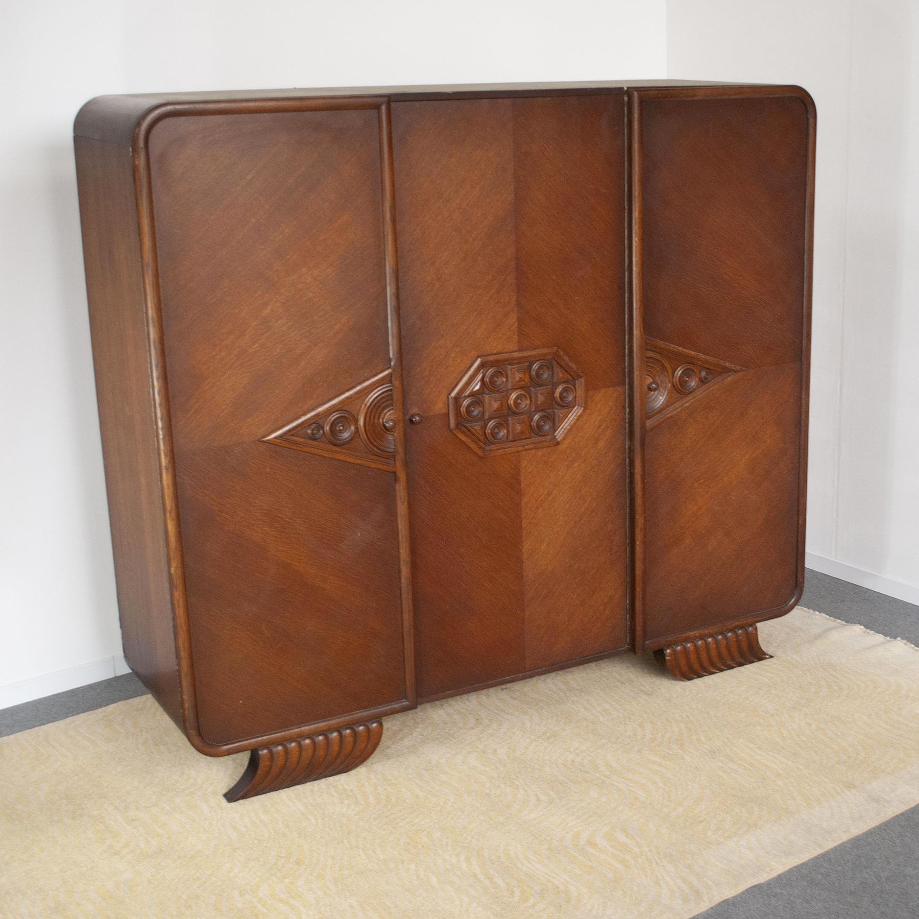 Mid-20th Century French Art Déco Wardrobe Early 40s For Sale