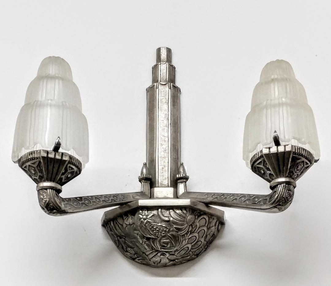 Stunning French Art Deco wall sconces known as the 