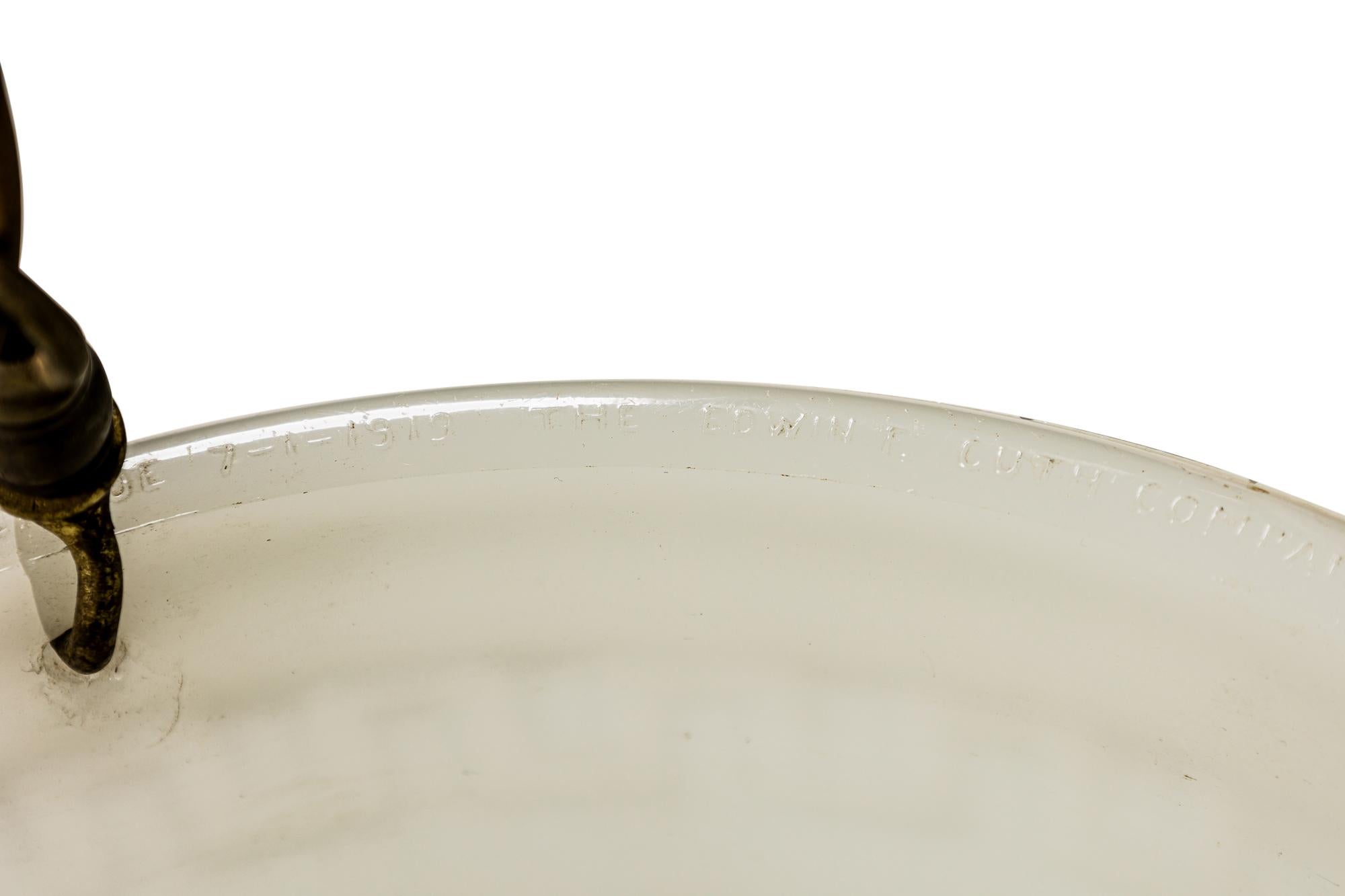Lanterna francese a forma di ciotola in alabastro bianco Art Deco in vendita 2