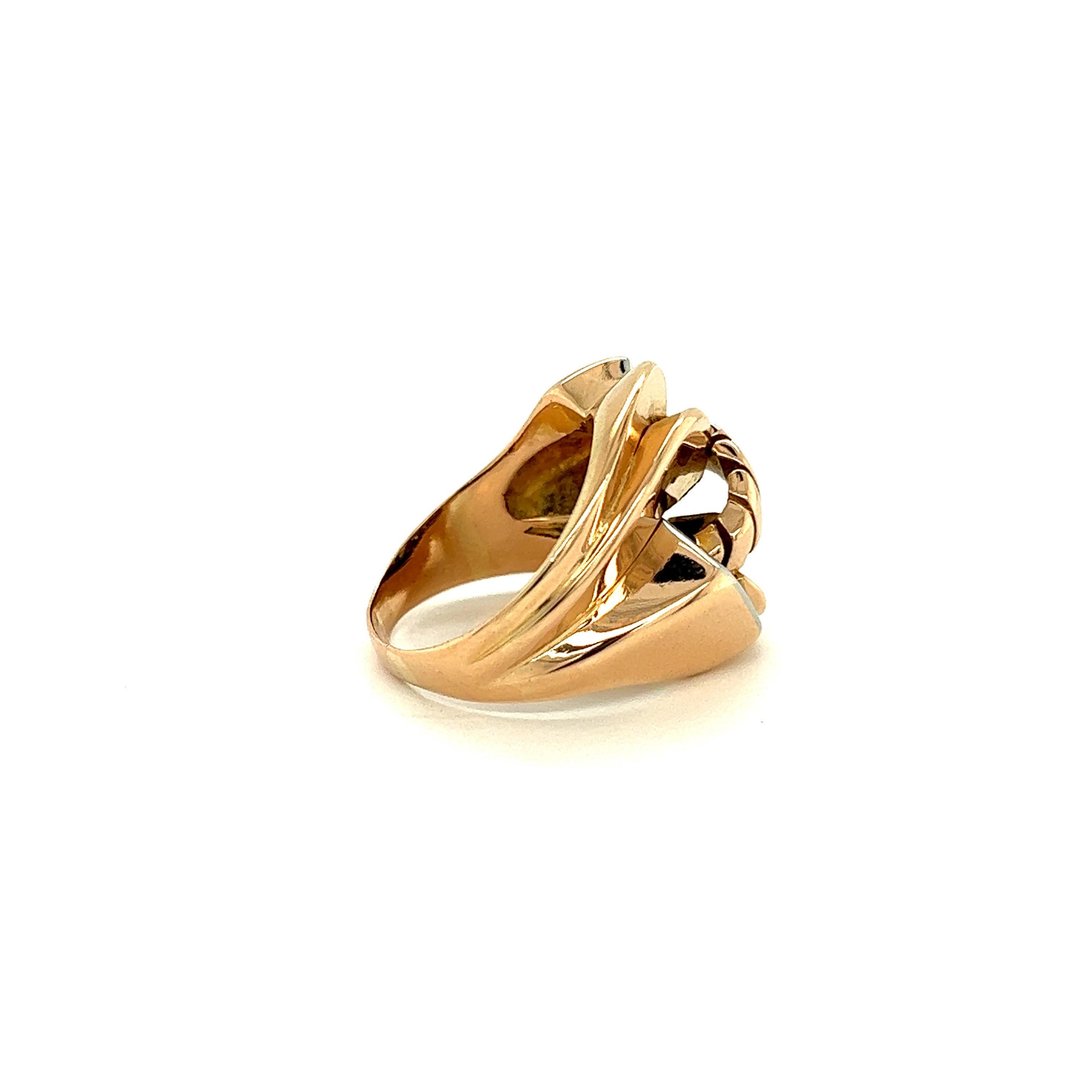 French Art Deco Tank Ring White  Rose Gold  Gold 18 Karat  For Sale 11