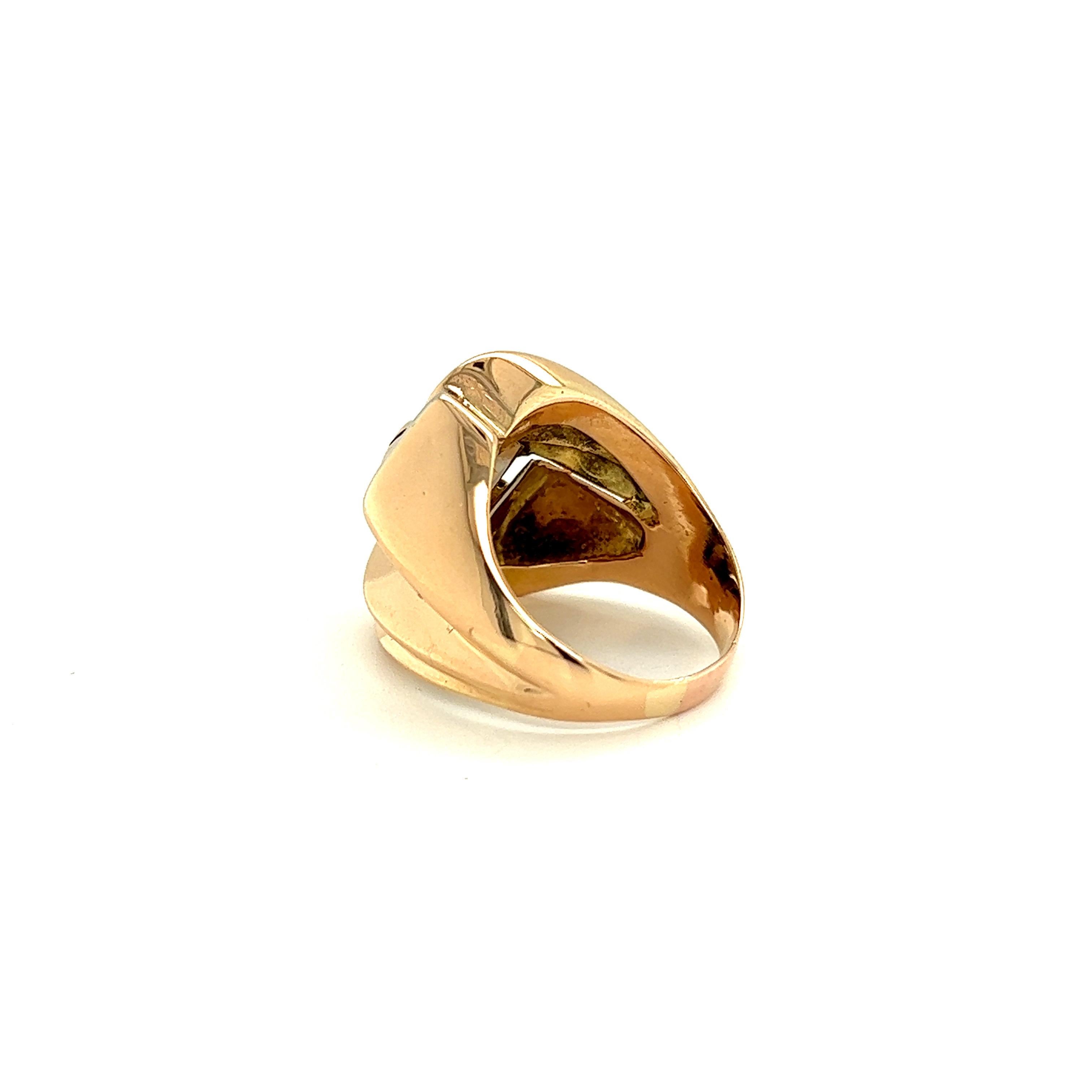 French Art Deco Tank Ring White  Rose Gold  Gold 18 Karat  For Sale 2