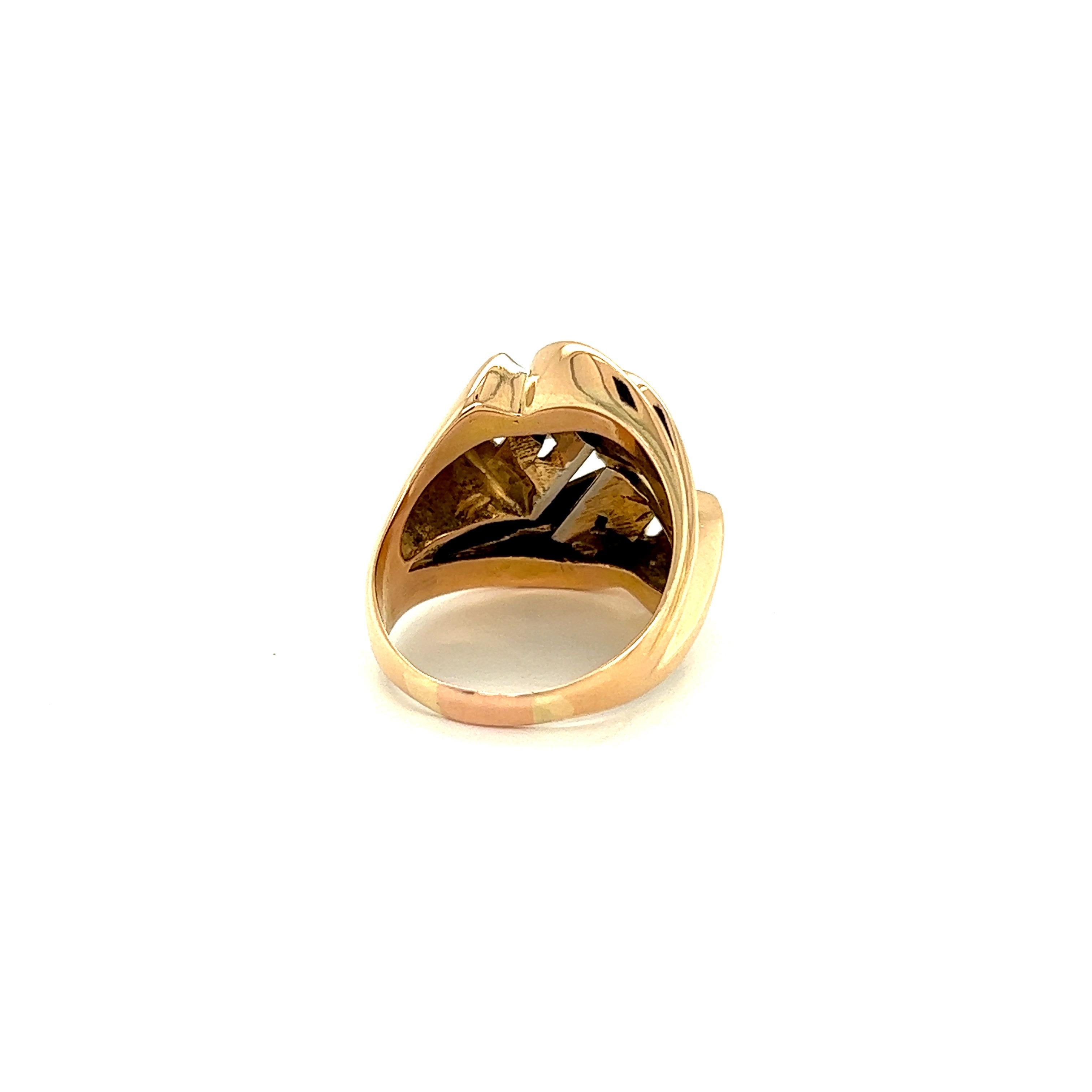 French Art Deco Tank Ring White  Rose Gold  Gold 18 Karat  For Sale 6