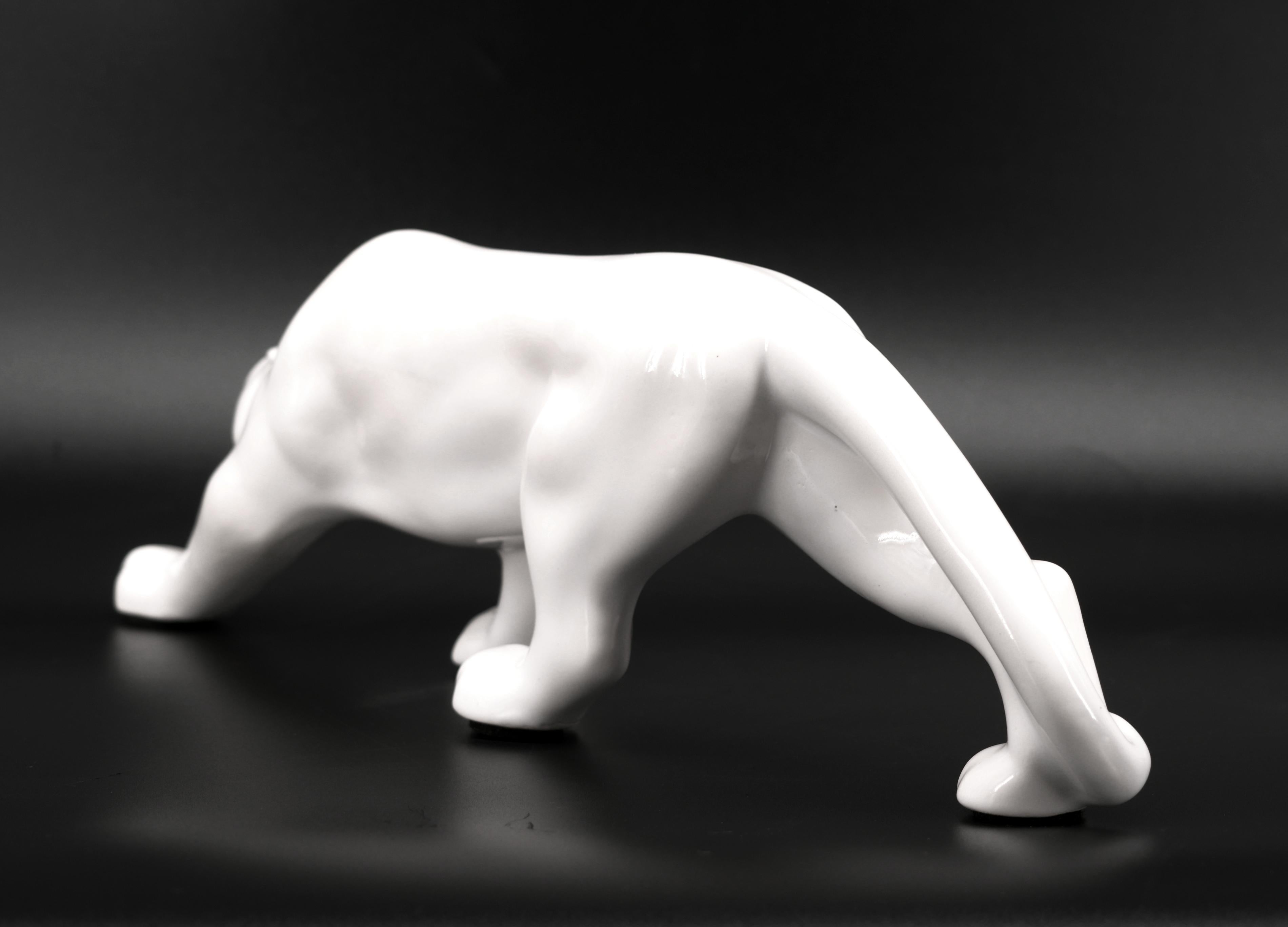 French Art Deco White Lioness, 1930s For Sale 3