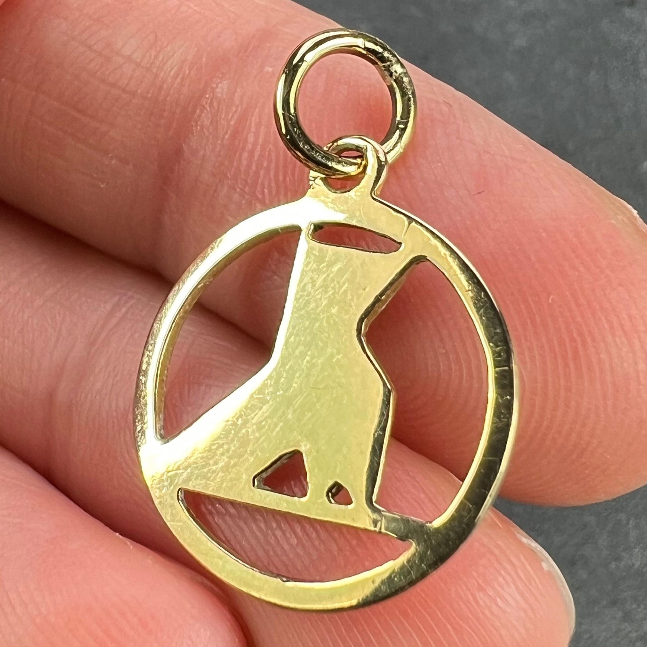 French Art Deco White Origami Bird 18K Yellow Gold Enamel Charm Pendant For Sale 5