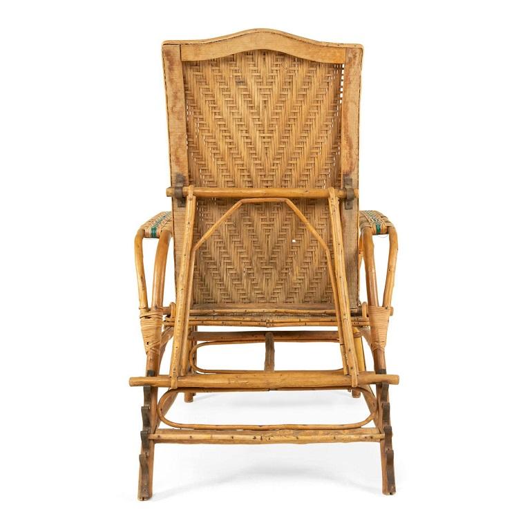 Französisch Art Deco Wicker Chaise im Zustand „Gut“ im Angebot in Queens, NY