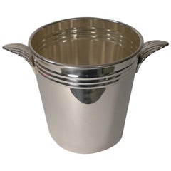 French Art Deco Wine Cooler or Champagne Bucket circa 1930s in Silver Plate