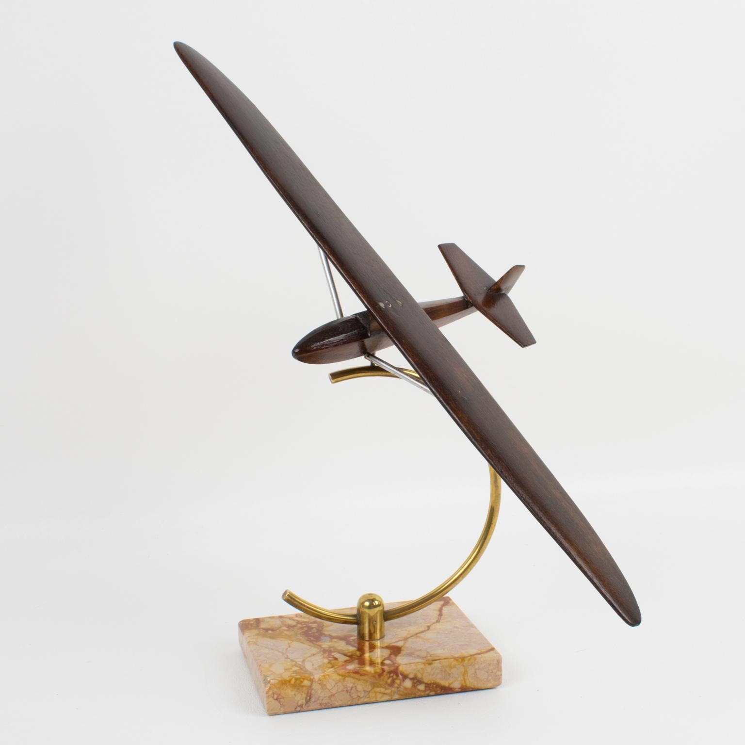 French Art Deco Wood Airplane Glider Aviation Model 1
