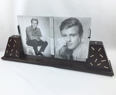 Art Deco Extra-Large Wood and Chrome Double View Picture Frame, 1930s