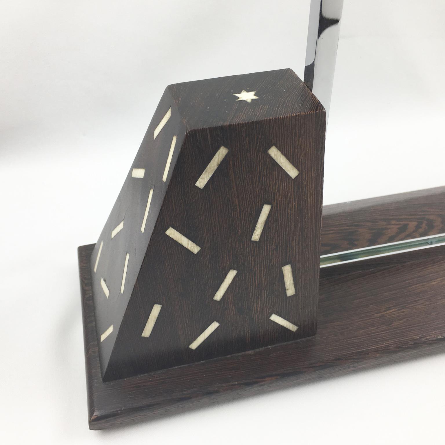 Art Deco Extra-Large Wood and Chrome Double View Picture Frame, 1930s In Excellent Condition In Atlanta, GA